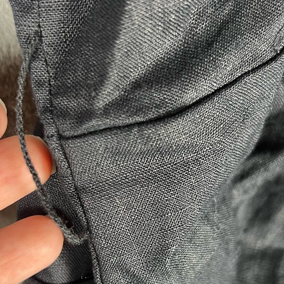 Quince Jumpsuit Womens Medium Black European Linen Square Neck Minimalist Sleek - Picture 13 of 13